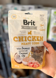 Brit Meat Jerky - Chicken with Insect Meaty Coins 80g