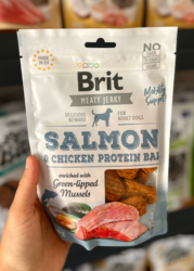 Brit Meat Jerky - Salmon Protein Bar 80g